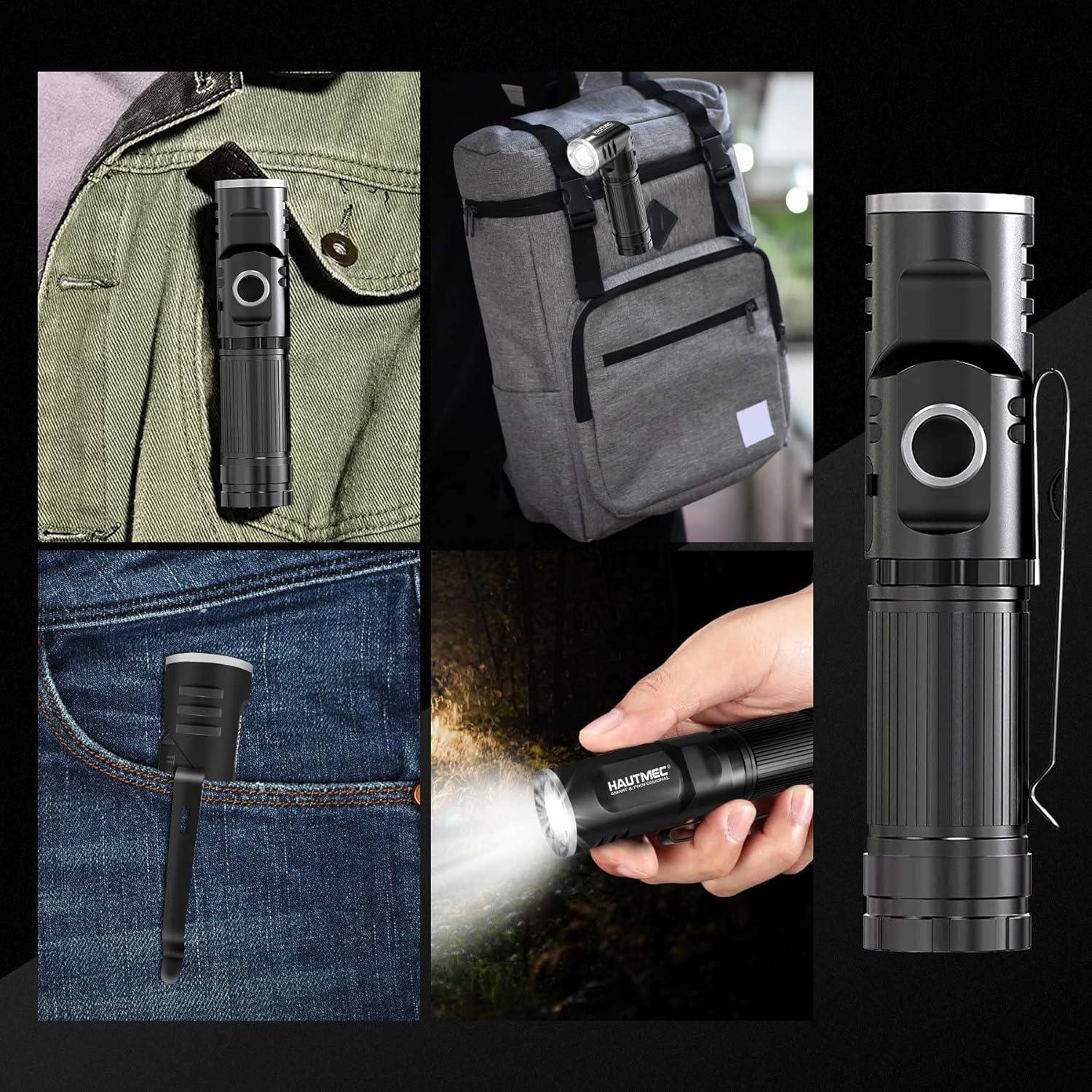 Linternas LED recargables HAUTMEC 500 lúmenes 2 unidades