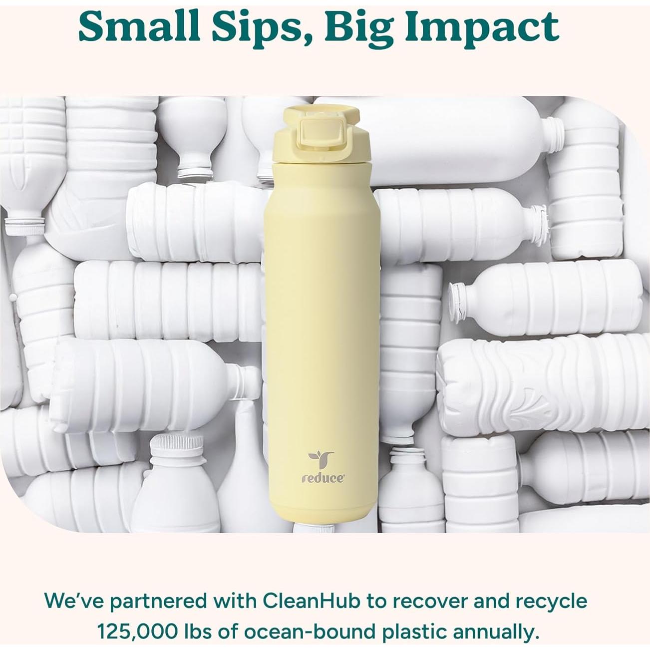 Botella de Agua Aislada REDUCE 32 oz Acero Inoxidable Negra