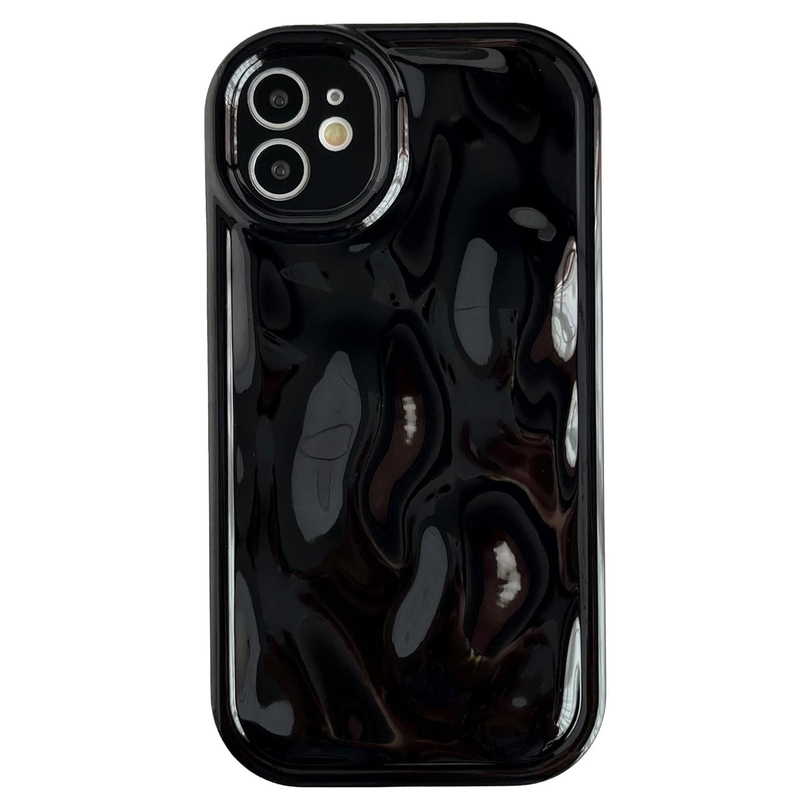 Funda suave Caseative para iPhone 11, Onda Ripple negra