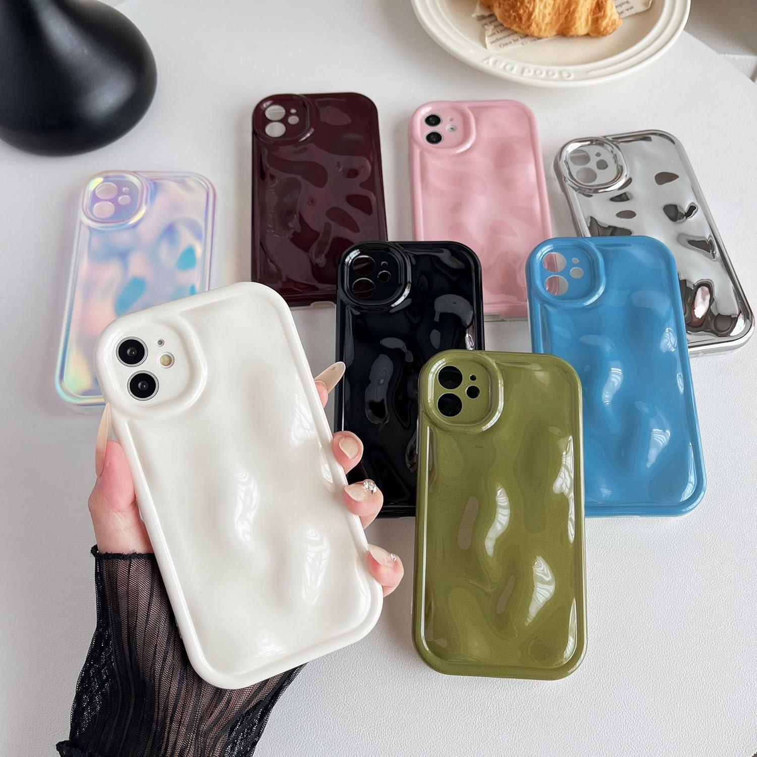 Funda suave Caseative para iPhone 11, Onda Ripple negra