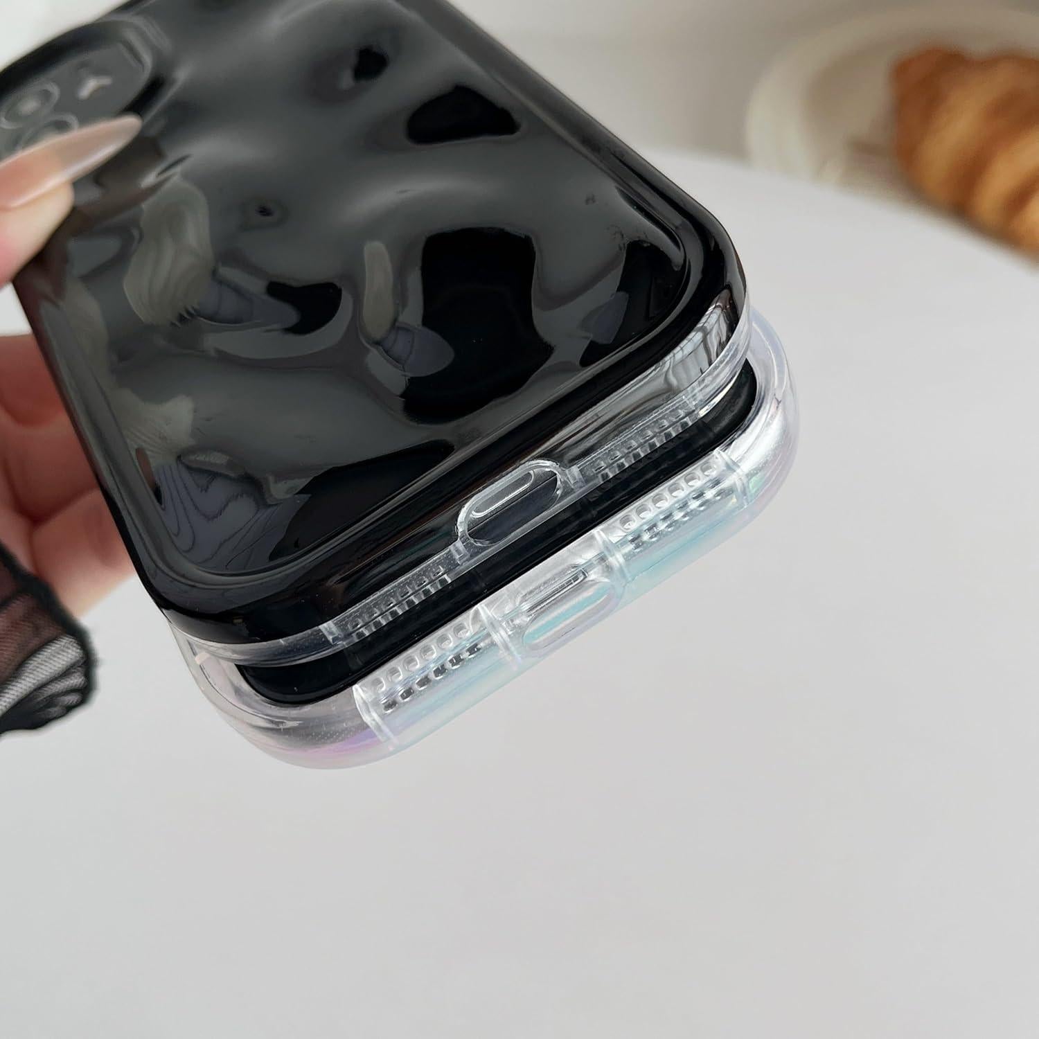 Funda suave Caseative para iPhone 11, Onda Ripple negra