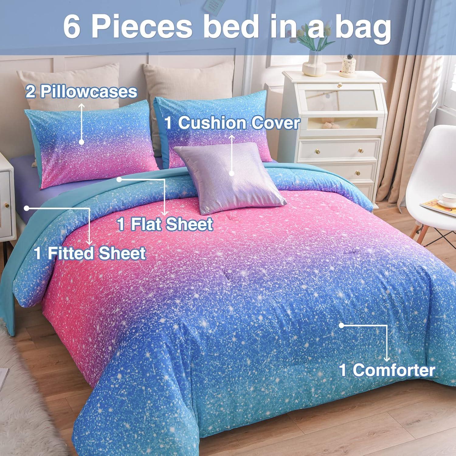 Juego de Ropa de Cama Completo 6 Piezas Un Buen Noche Azul