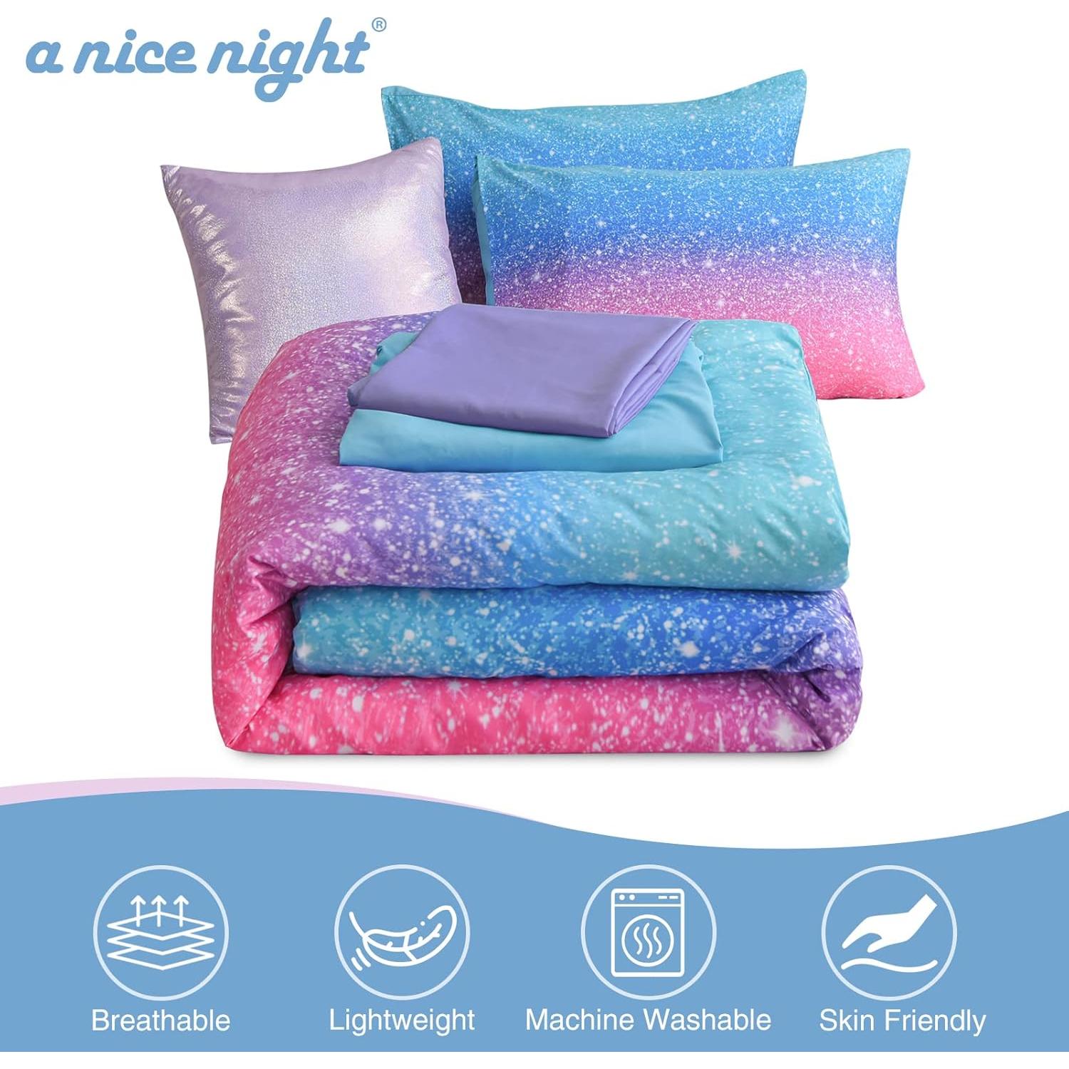 Juego de Ropa de Cama Completo 6 Piezas Un Buen Noche Azul