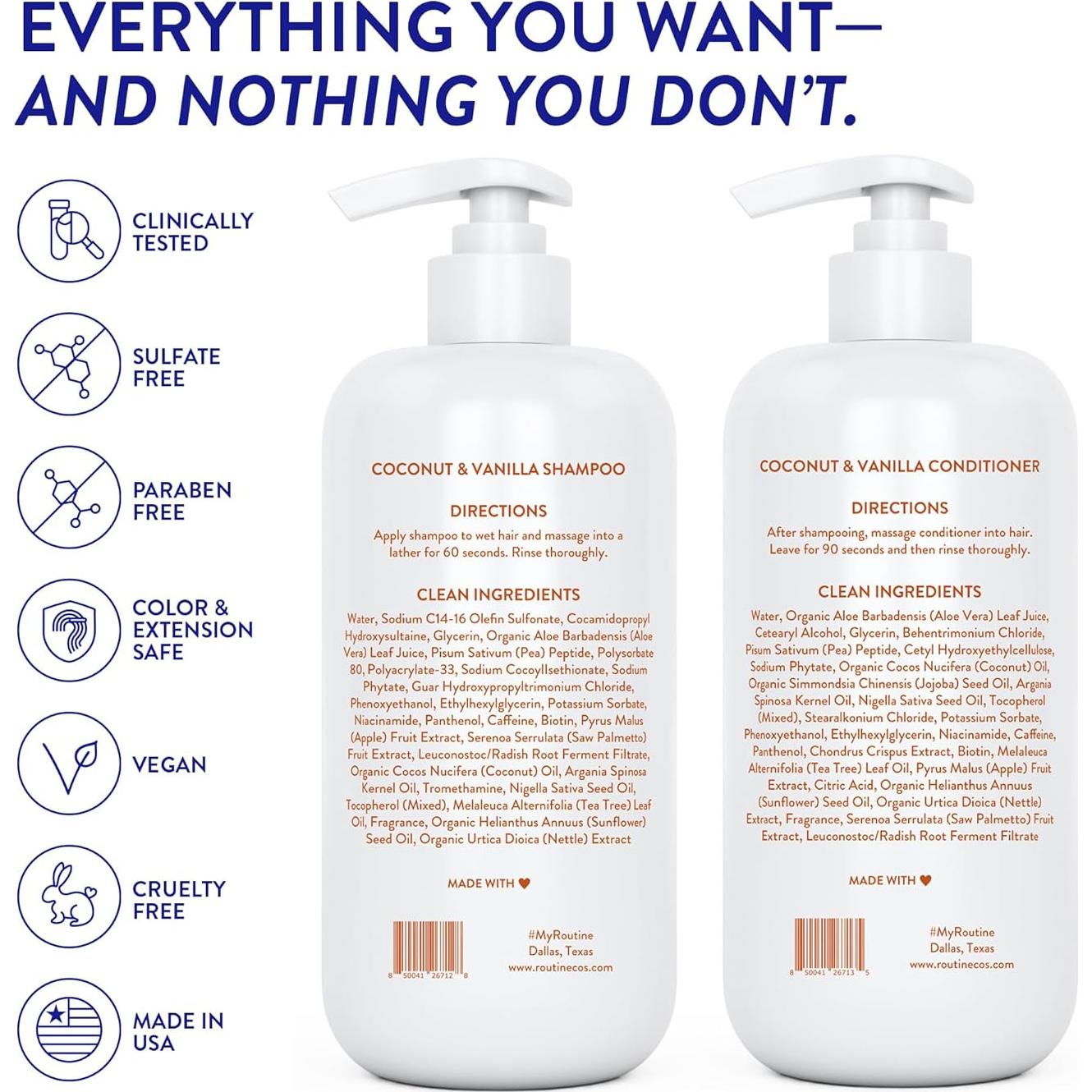 Conjunto Champú y Acondicionador Routine Wellness 2x400ml Biotina