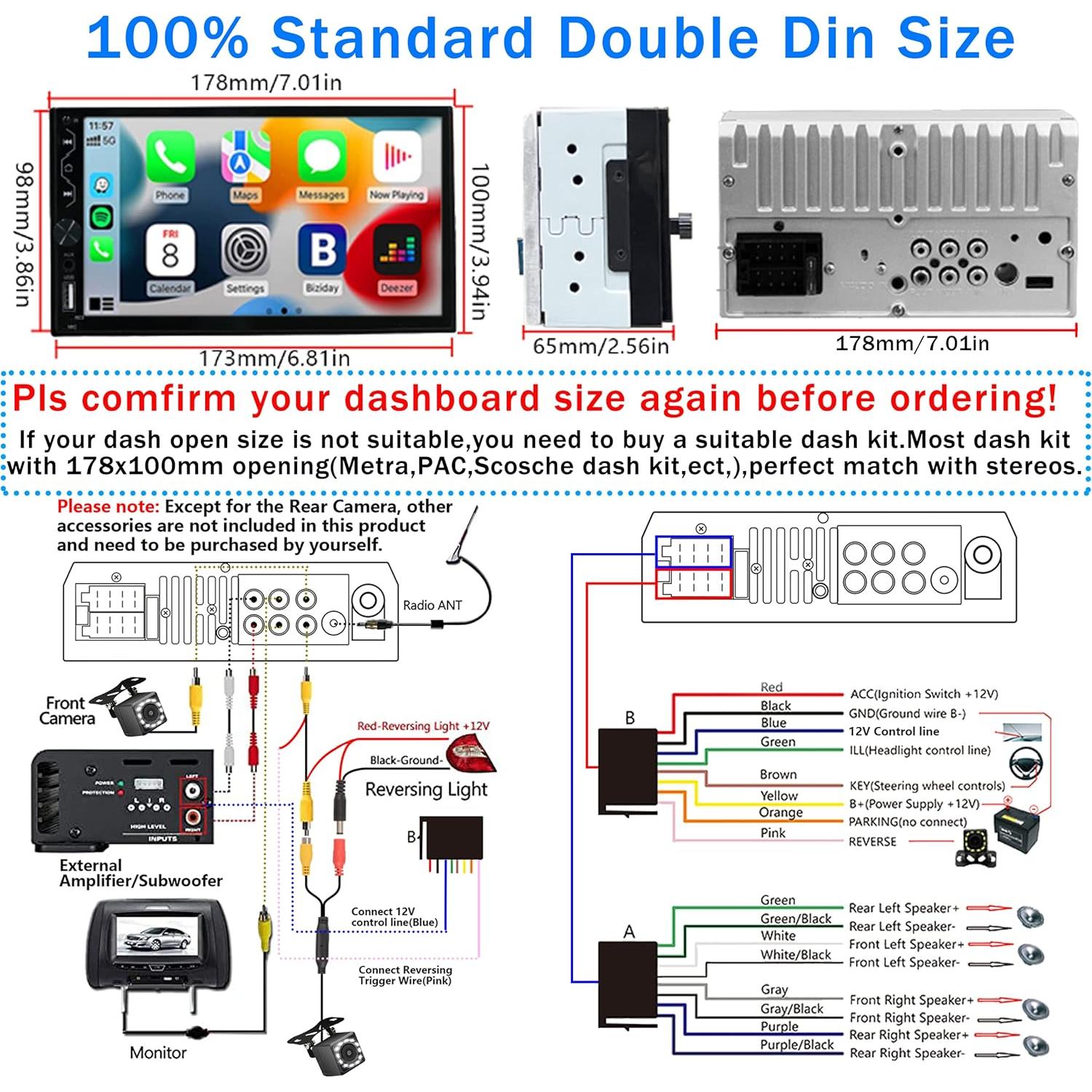 Estéreo de coche Leadfan X5W 7" Carplay y Android Auto