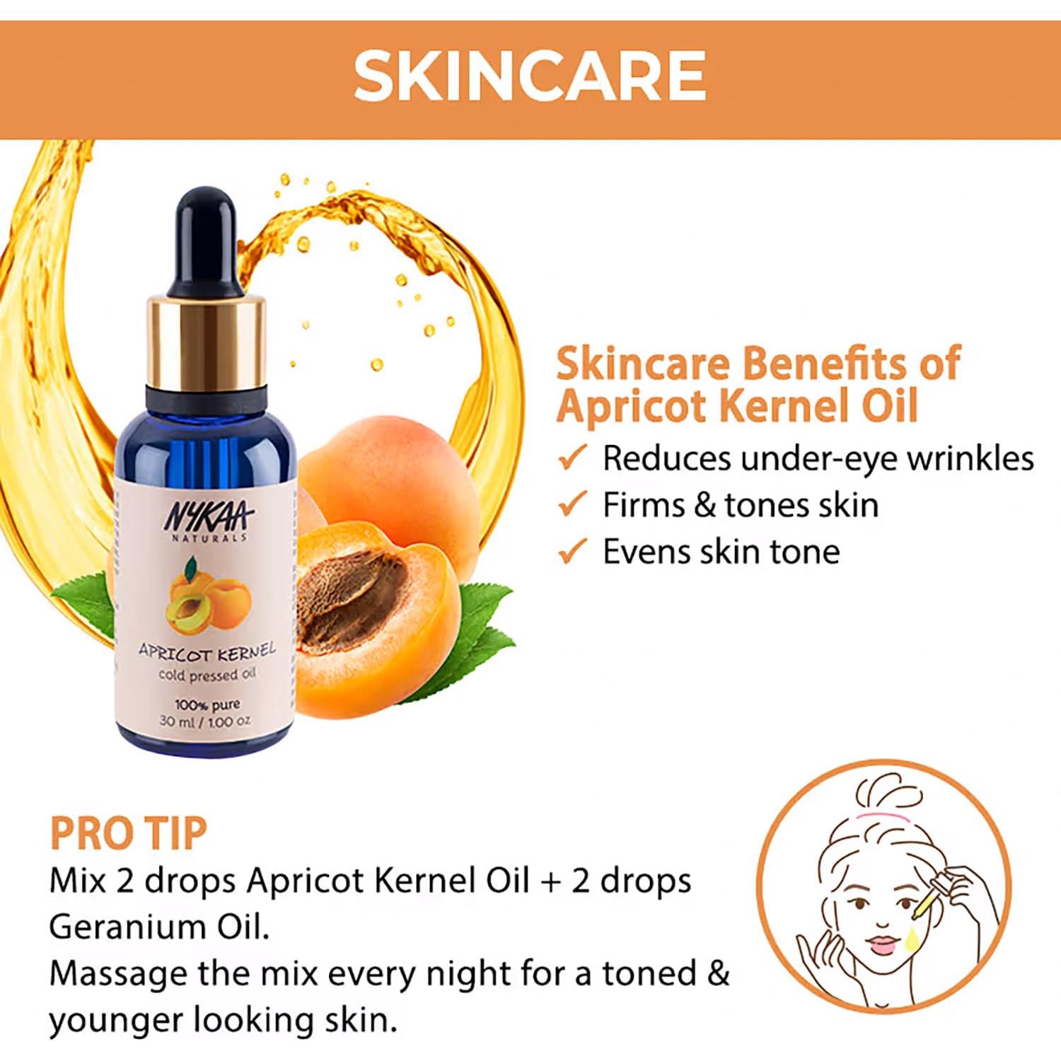 Aceite de Hueso de Albaricoque Nykaa Naturals 28.5 g - Facial y Cabello