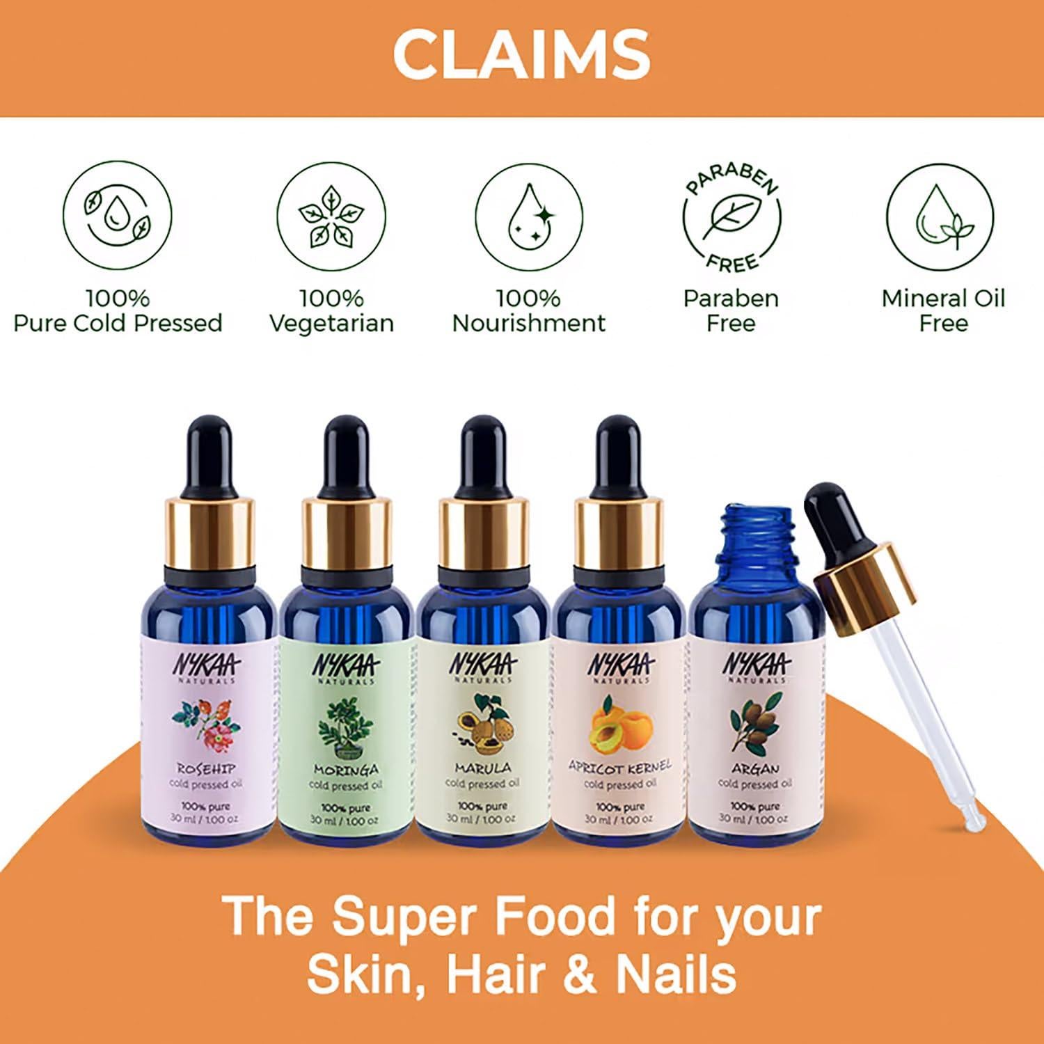 Aceite de Hueso de Albaricoque Nykaa Naturals 28.5 g - Facial y Cabello