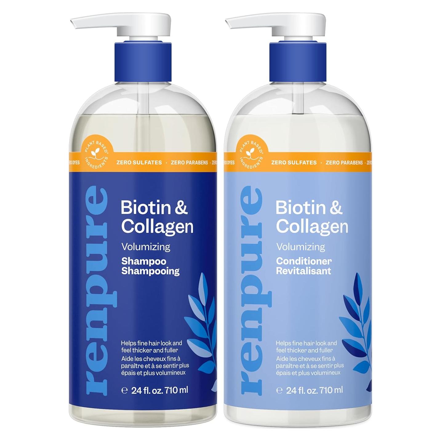 Champú y Acondicionador Renpure Biotina y Colágeno 710 ml