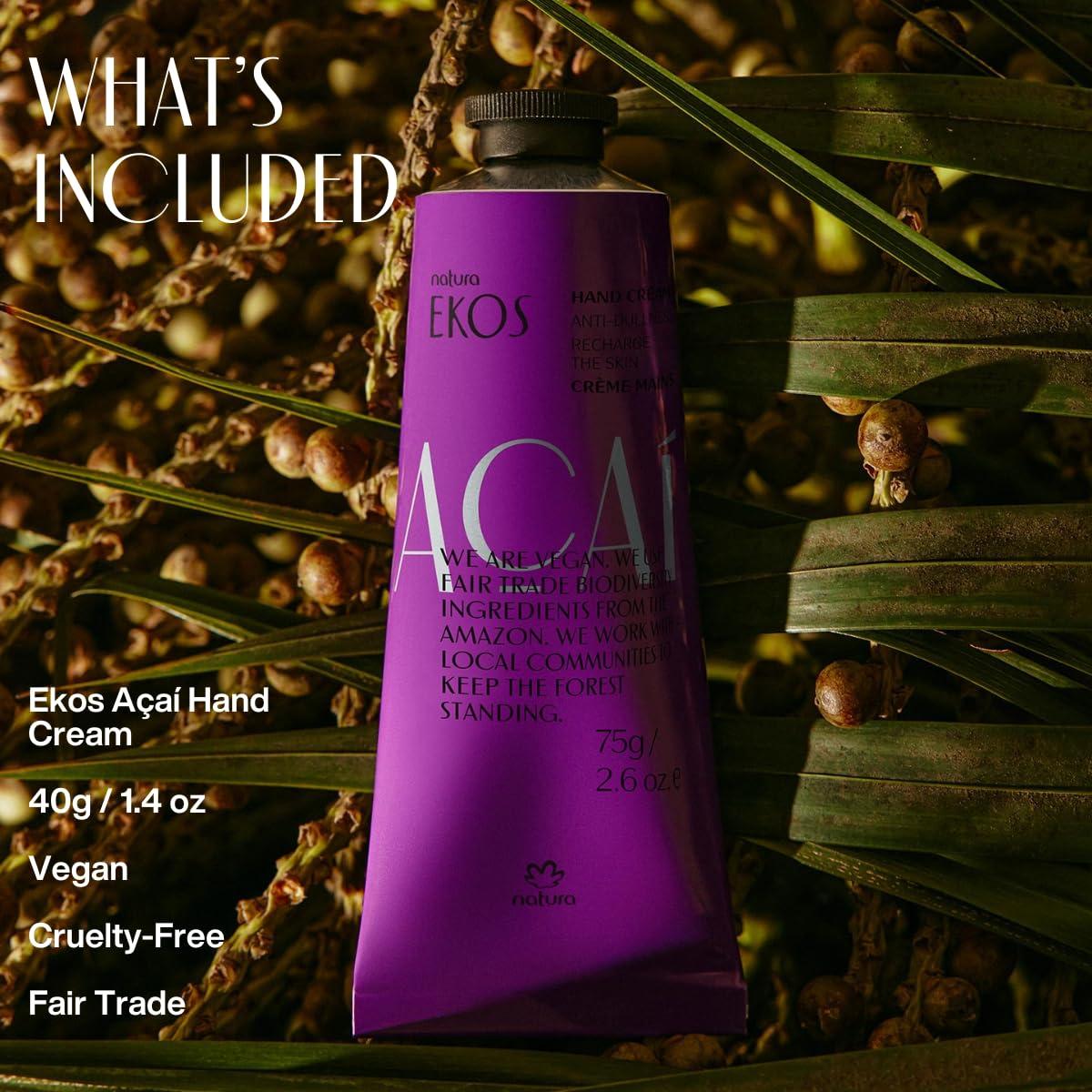 Crema de Manos Açaí Natura 40g - Hidratante Vegano Rápida Absorción