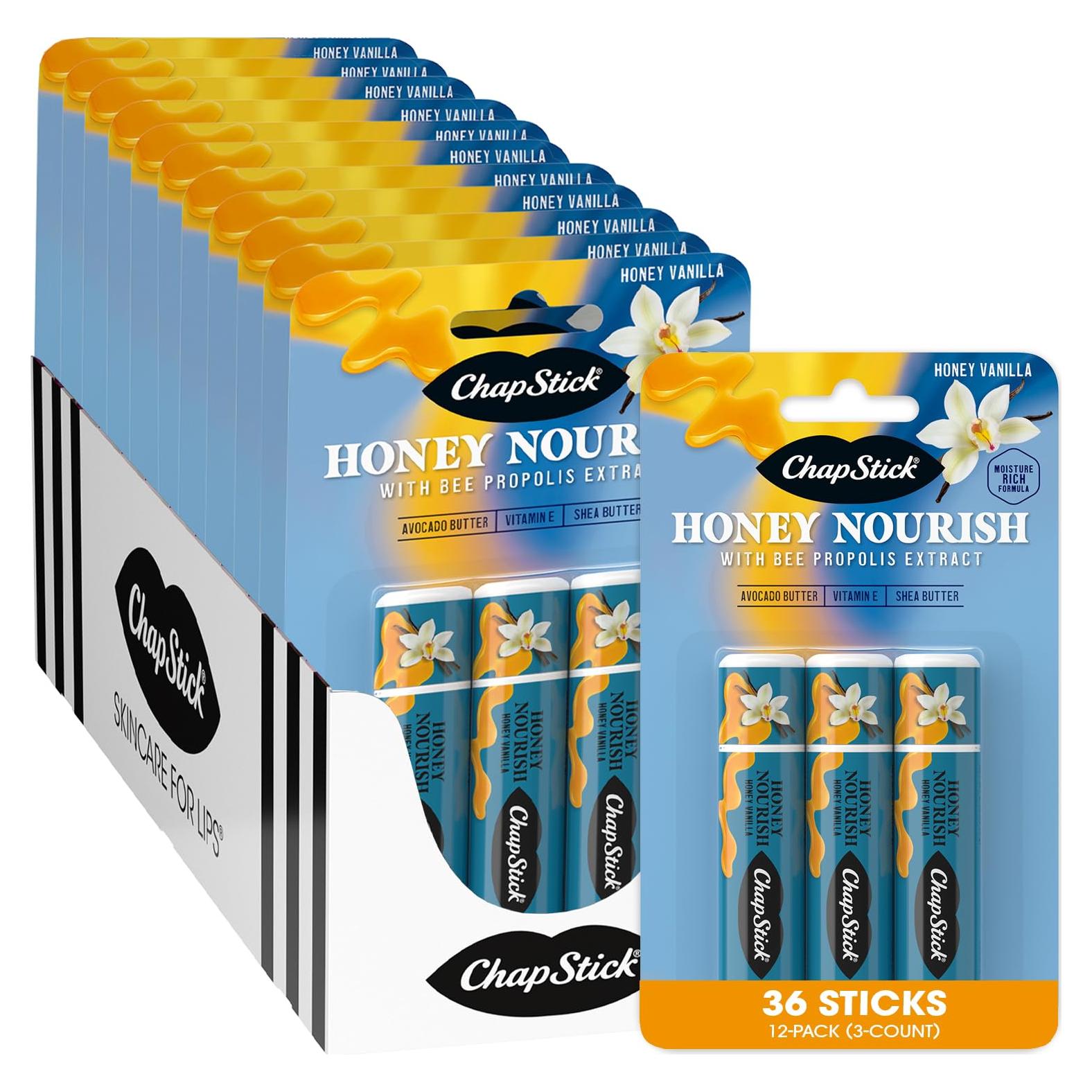 Bálsamo Labial ChapStick Vainilla de Miel 12 Tubos 4.25g