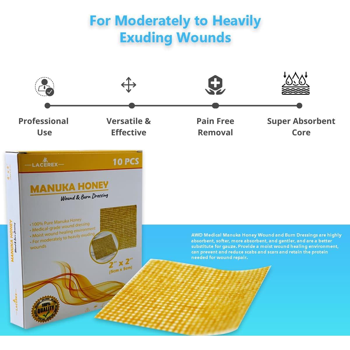 Vendas de Miel Manuka AWD - Parches Médicos 10 Unidades 5.08cm