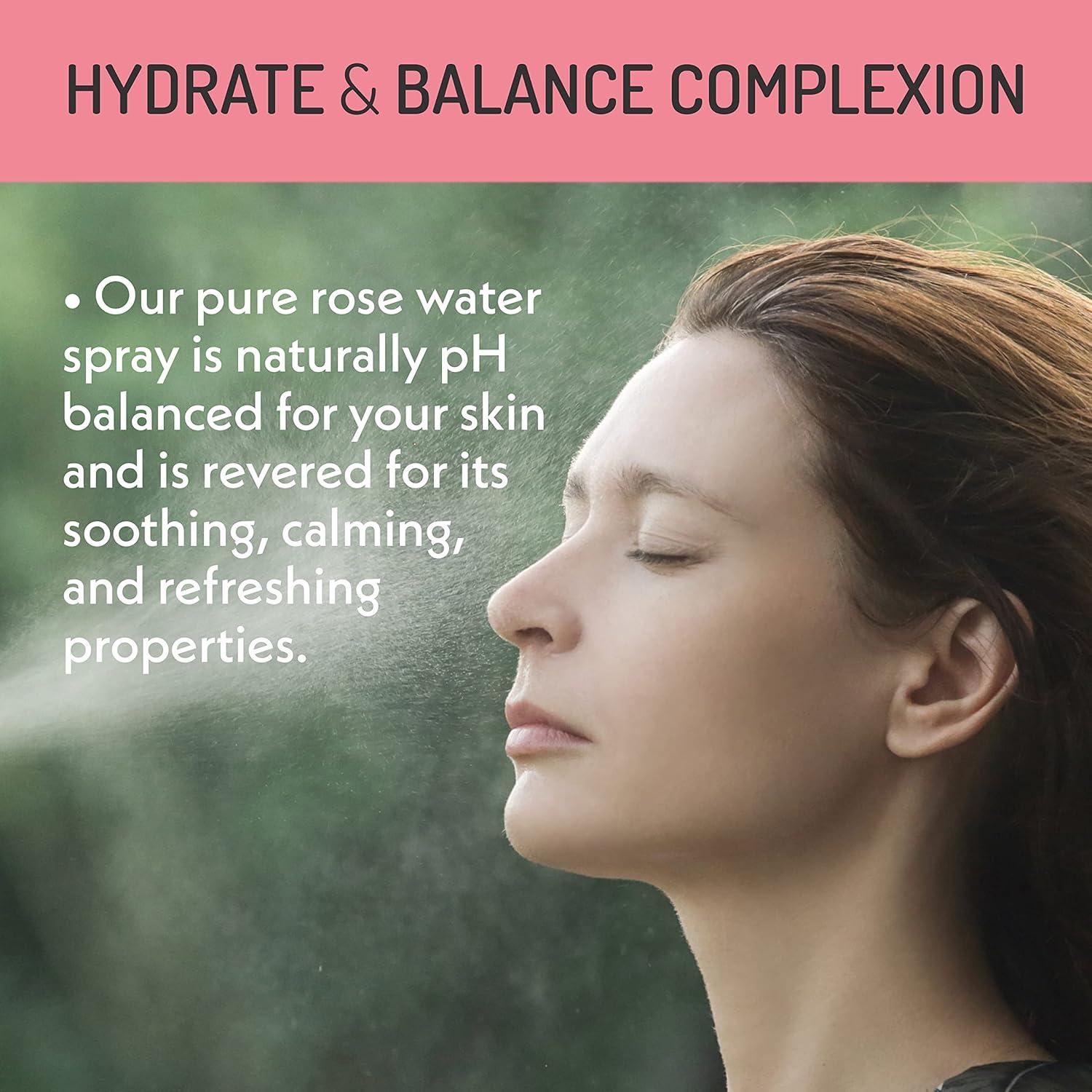 Eve Hansen Spray de Agua de Rosa Orgánico 113.4 g - Tónico Facial y Capilar