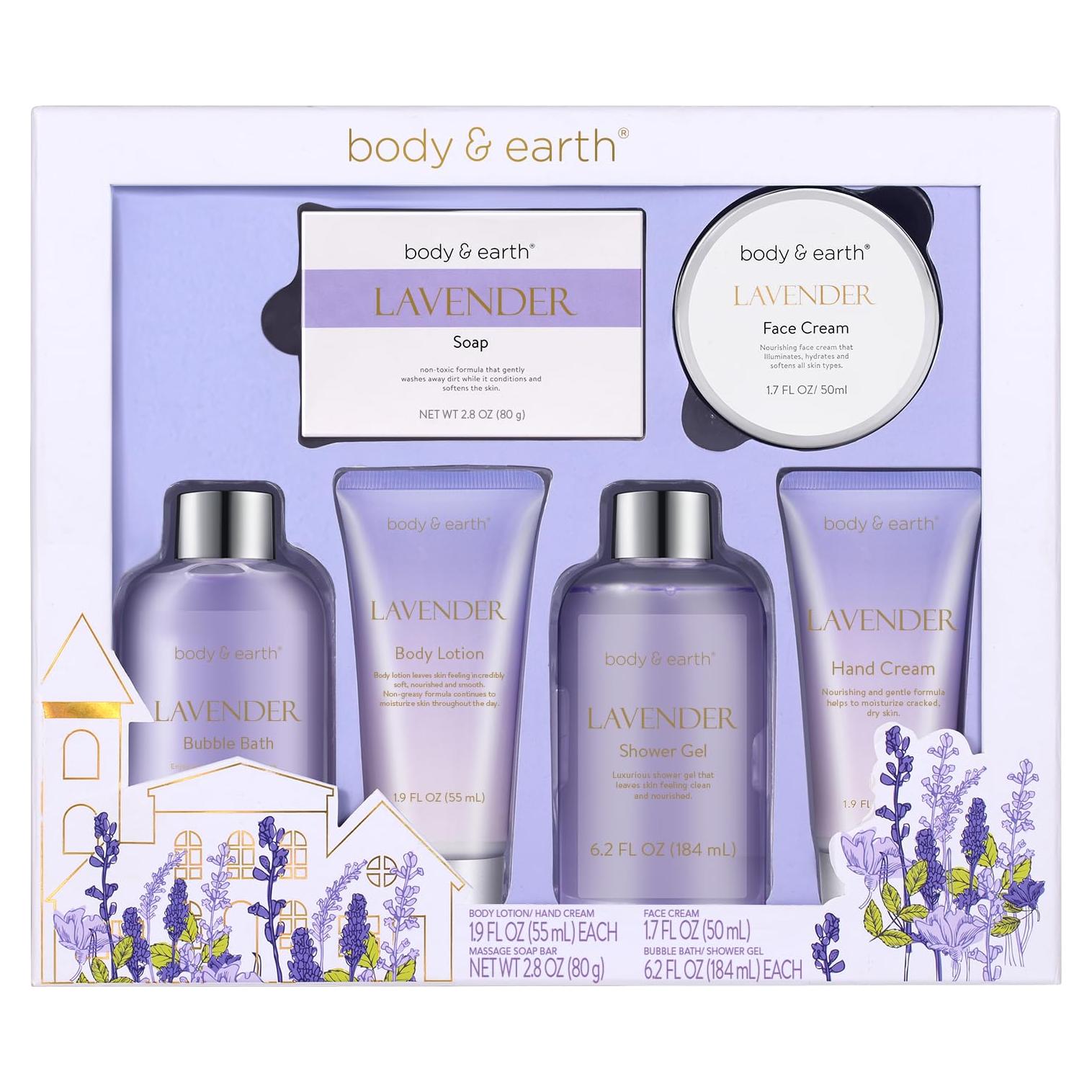 Set de Spa Relajante Body & Earth Lavanda 6 Piezas
