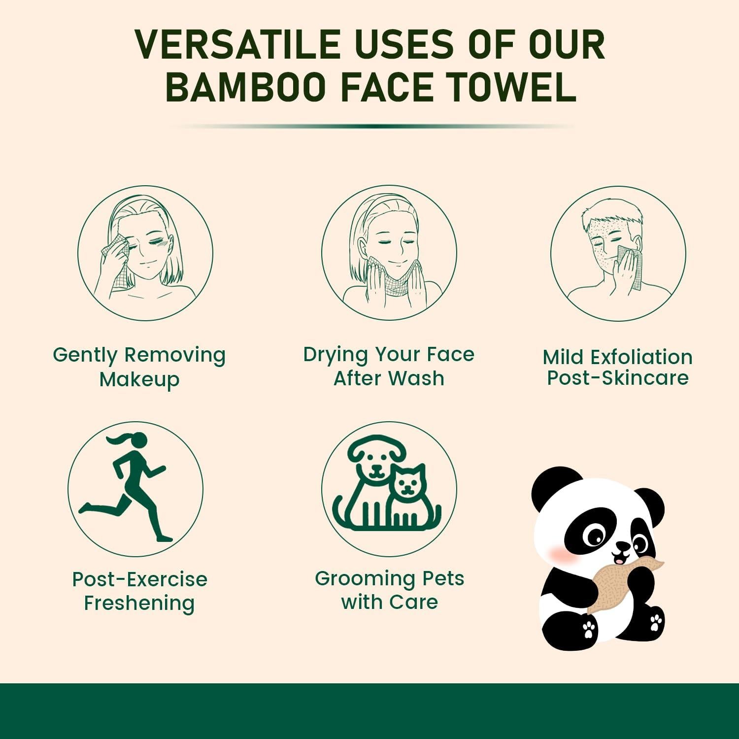 Toallas Faciales de Bambú MOTHER EARTH XL - Hipoalergénicas (50 Unidades)