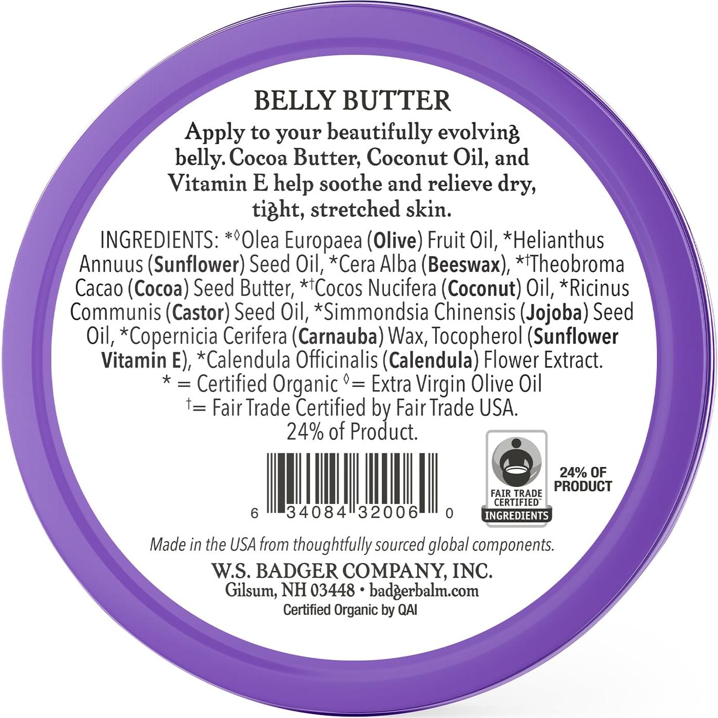 Mantequilla de Vientre Badger 56.7g - Crema Orgánica para Estrías