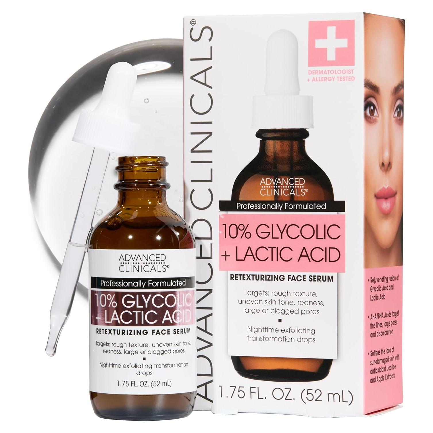 Suero Exfoliante Facial Advanced Clinicals 51.24 ml - Ácido Glicólico 10%