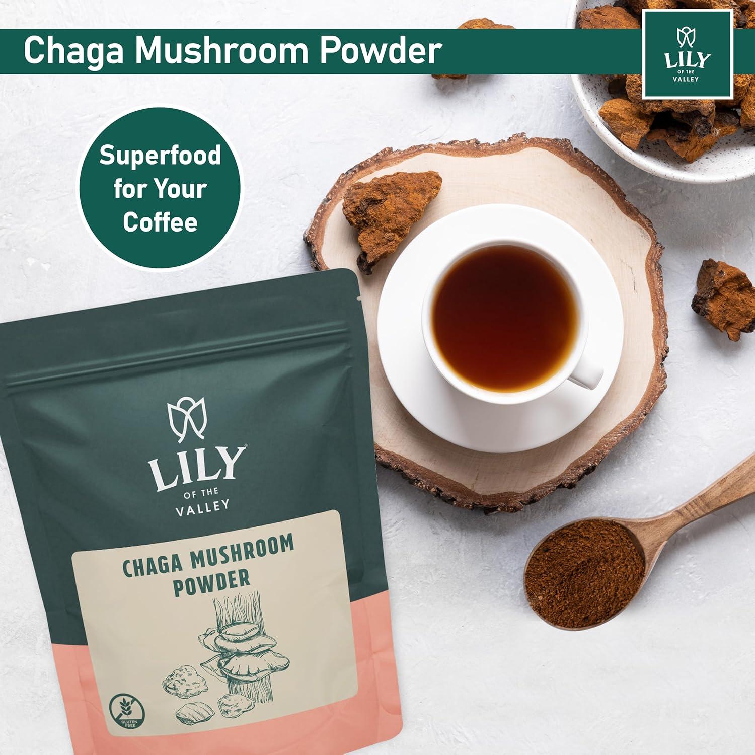 Polvo de Hongo Chaga LIRIO DEL VALLE 226g - Superalimento Vegano