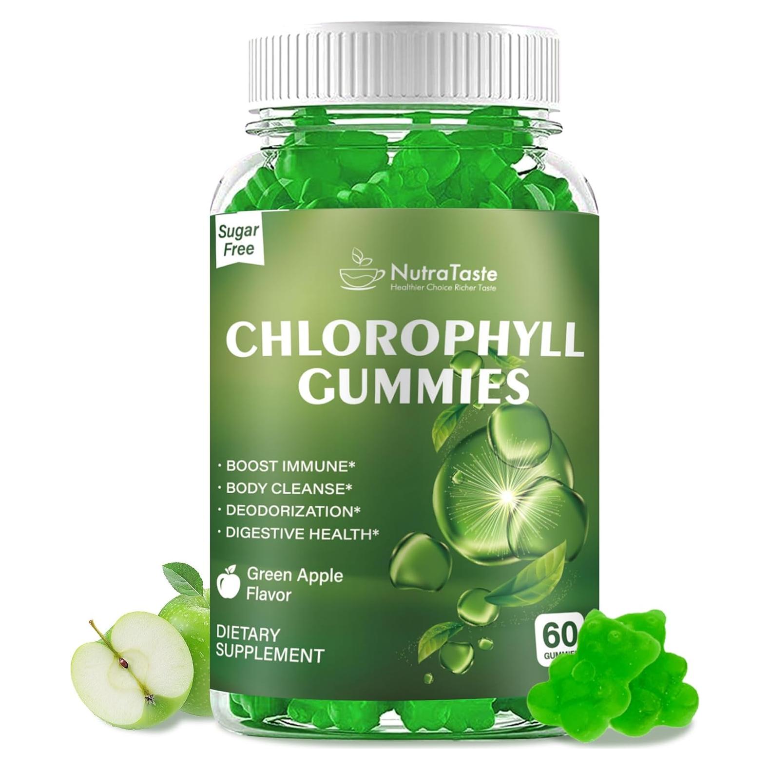Gomitas de Clorofila NutraTaste 60 Unidades Sabor Manzana Verde