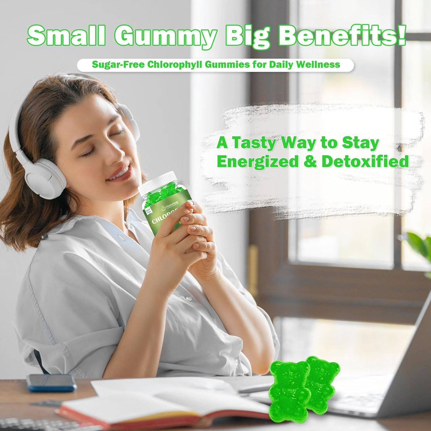 Gomitas de Clorofila NutraTaste 60 Unidades Sabor Manzana Verde