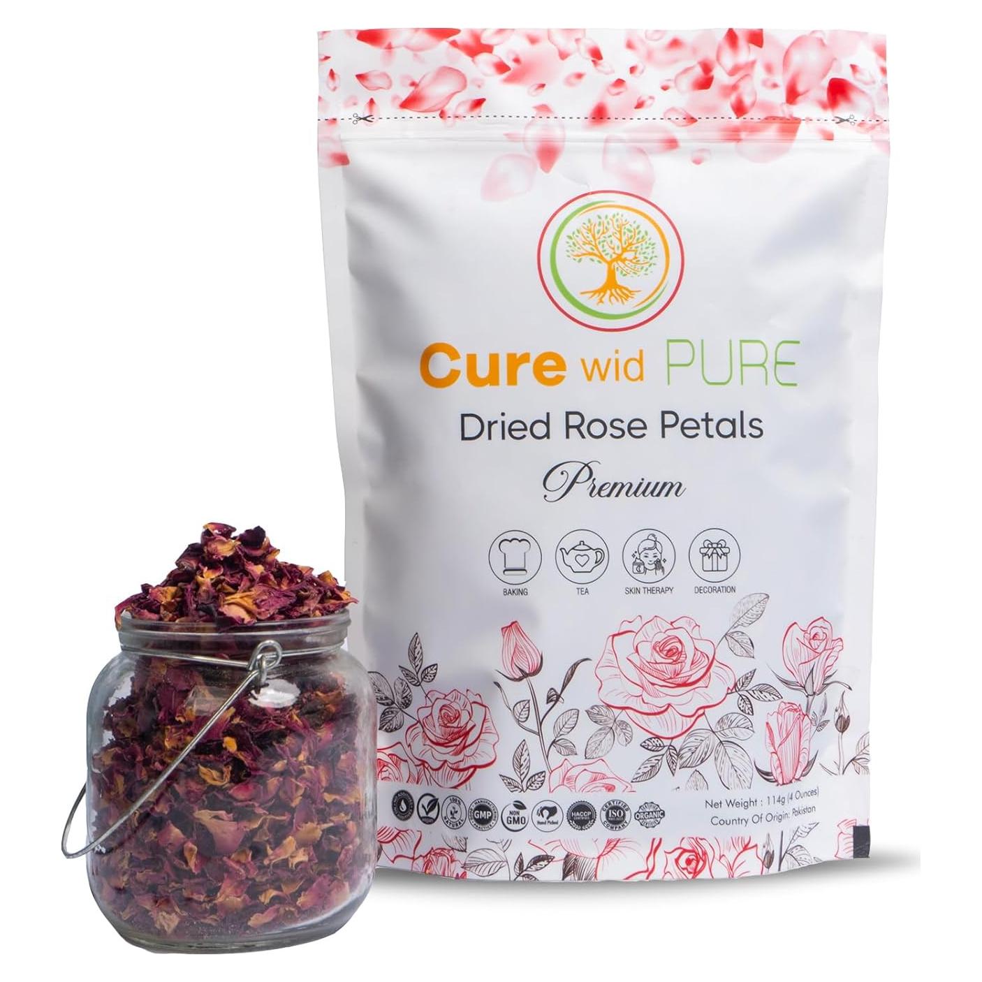 Pétalos de Rosa Secos Orgánicos Cure Wid Pure 113.4g - Comestibles