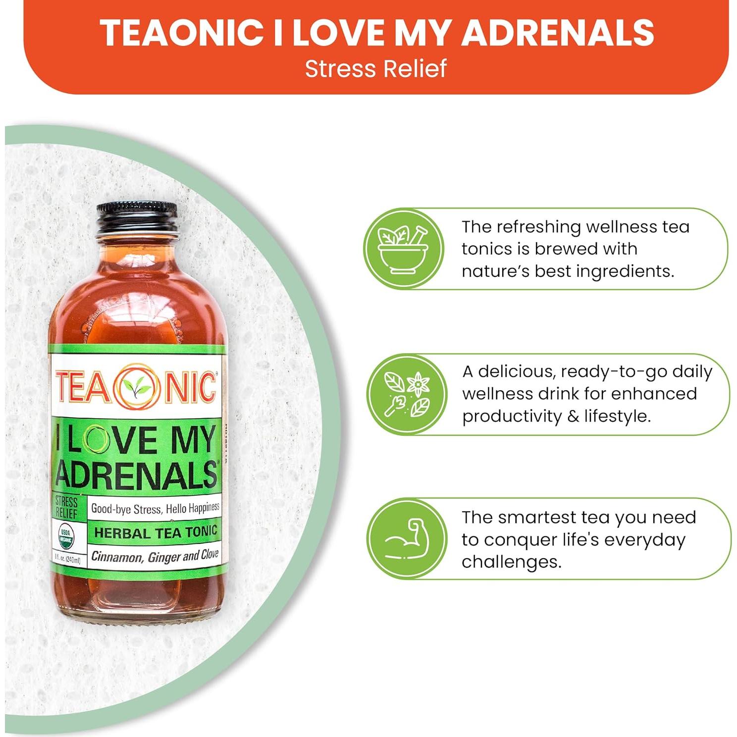 Té Detox Herbal Teaonic Amo Mis Glándulas Suprarrenales 12x240ml