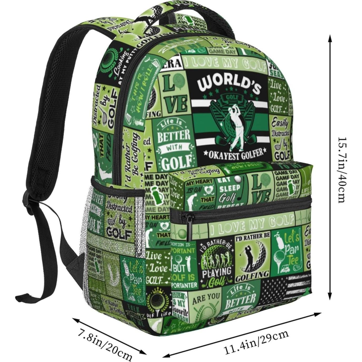 Mochila Escolar Deportiva COOLHERO 40 cm Tema Golf Unisex