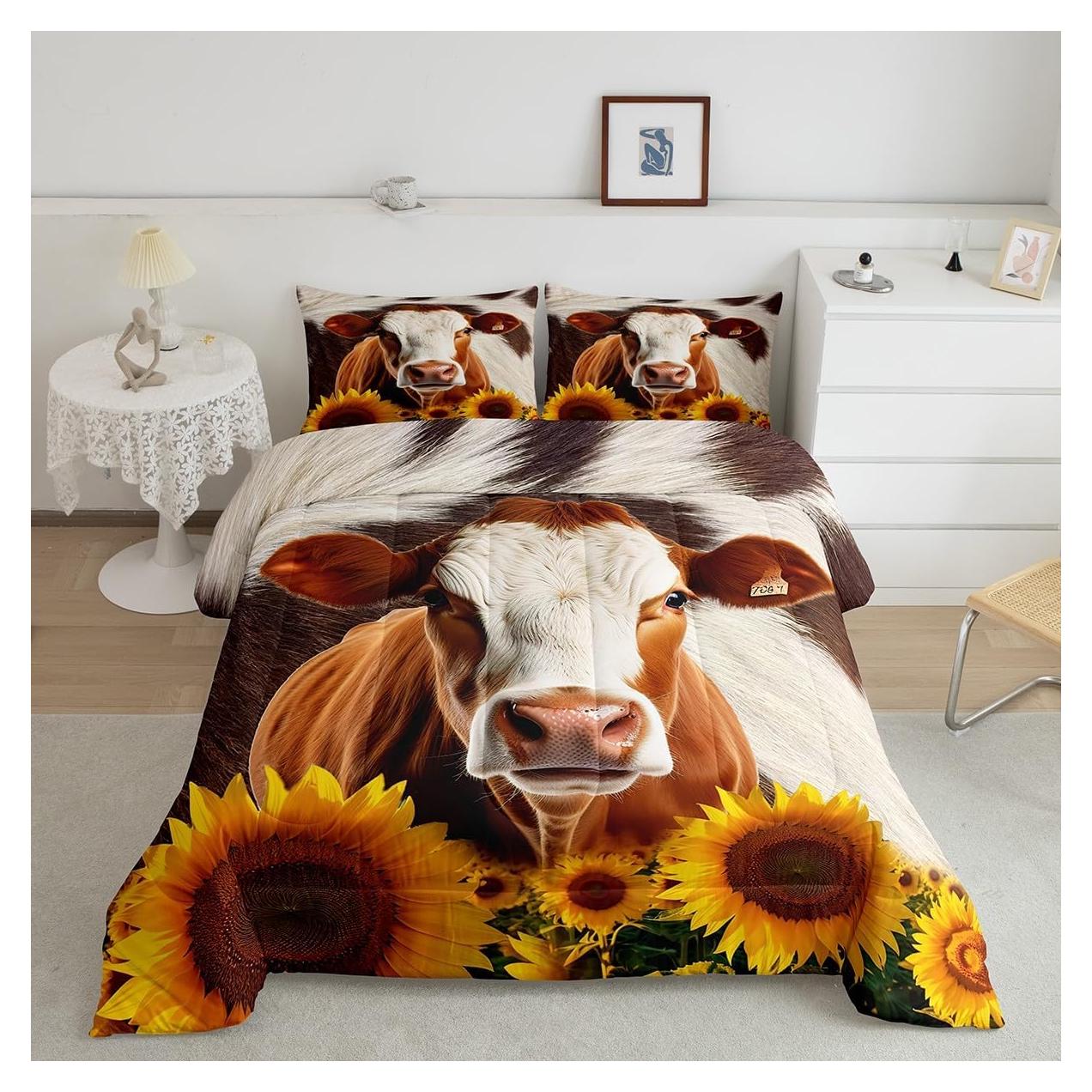 Conjunto de Edredón Individual Feelyou Estampado Floral 2 Piezas