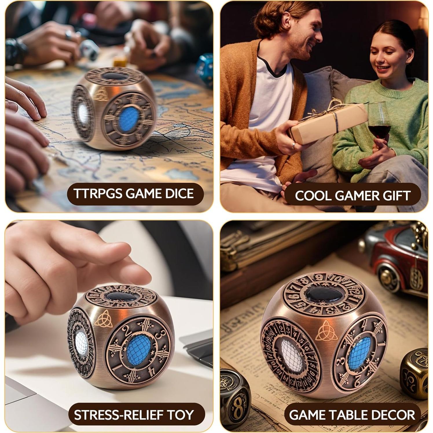 Dados Spinner 7 en 1 DND g00d4u Cobre Rojo Envejecido