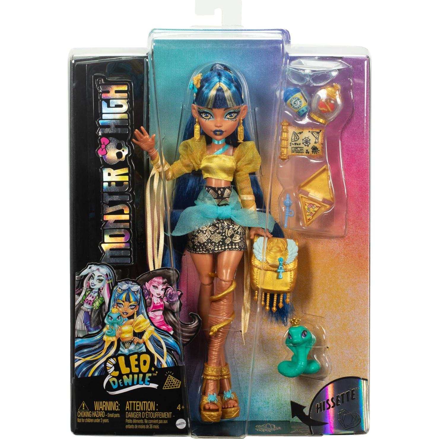 Muñeca Cleo De Nile Monster High con Cobra Hissette y Accesorios