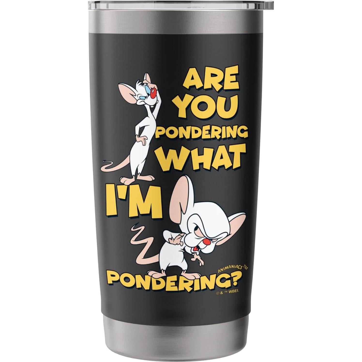 Pinky and the Brain Pondering Stainless Steel Insulated Tumbler