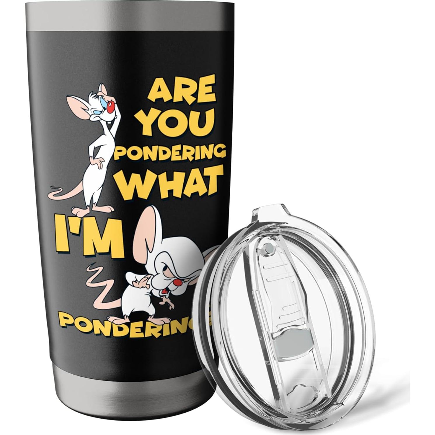 Pinky and the Brain Pondering Stainless Steel Insulated Tumbler