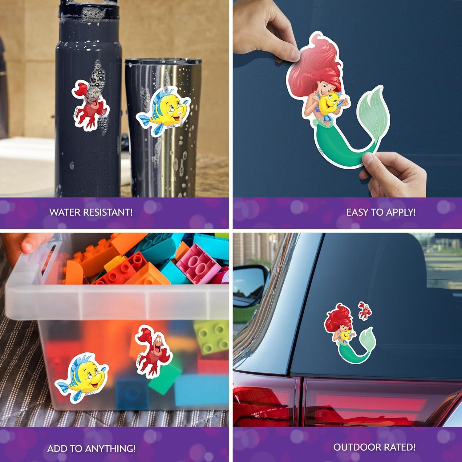 Set de 3 Calcomanías Disney La Sirenita - Ariel, Flounder, Sebastián