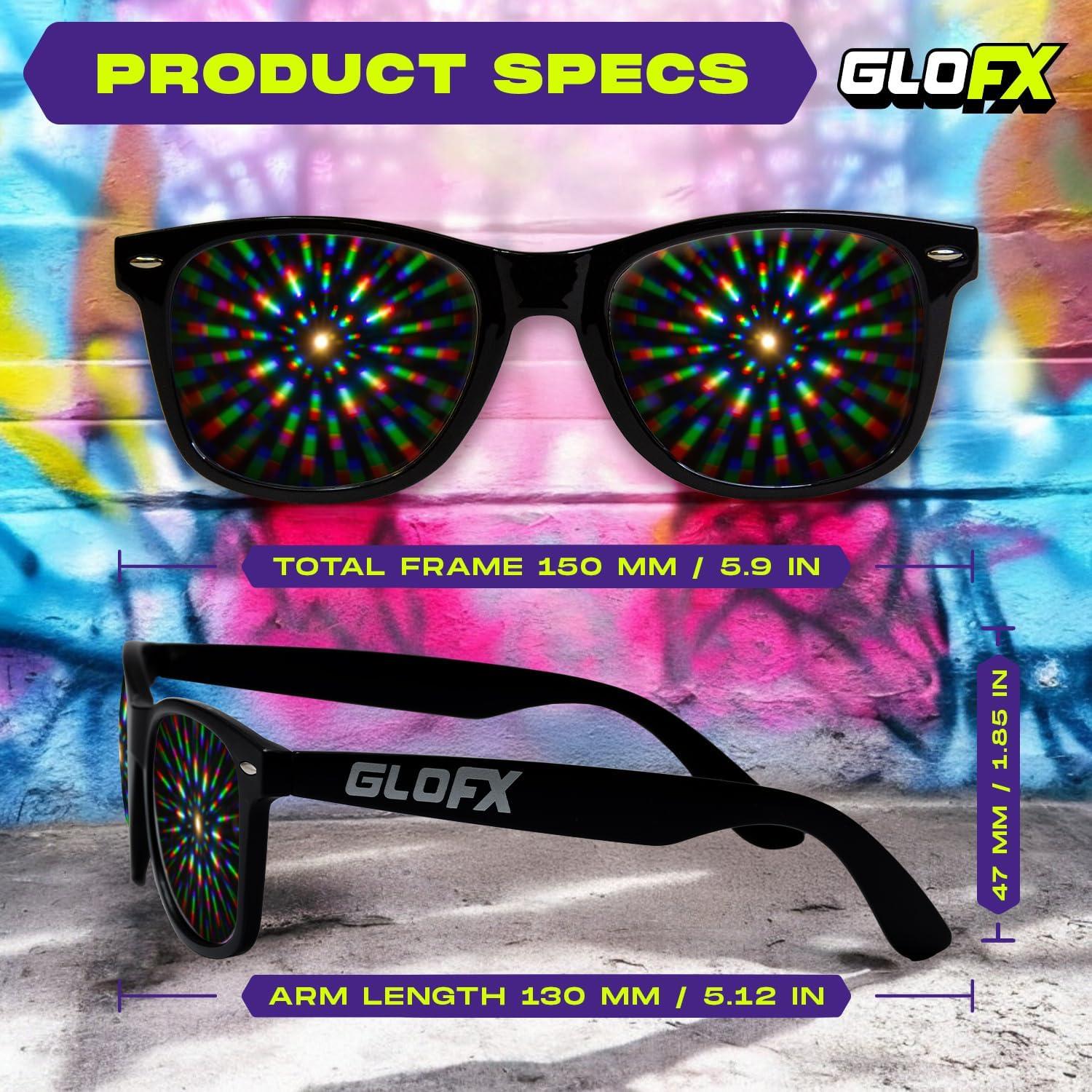 Gafas de Difracción GloFX Marco Negro Espejo Halo