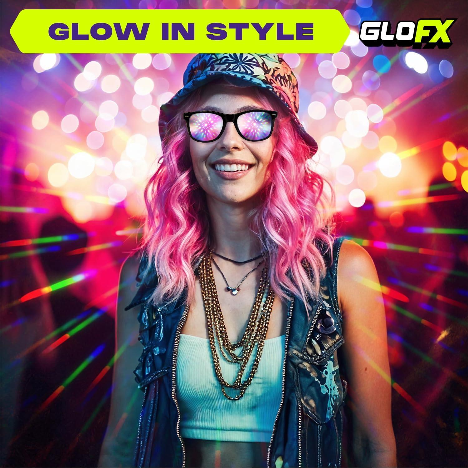 Gafas de Difracción GloFX Marco Negro Espejo Halo