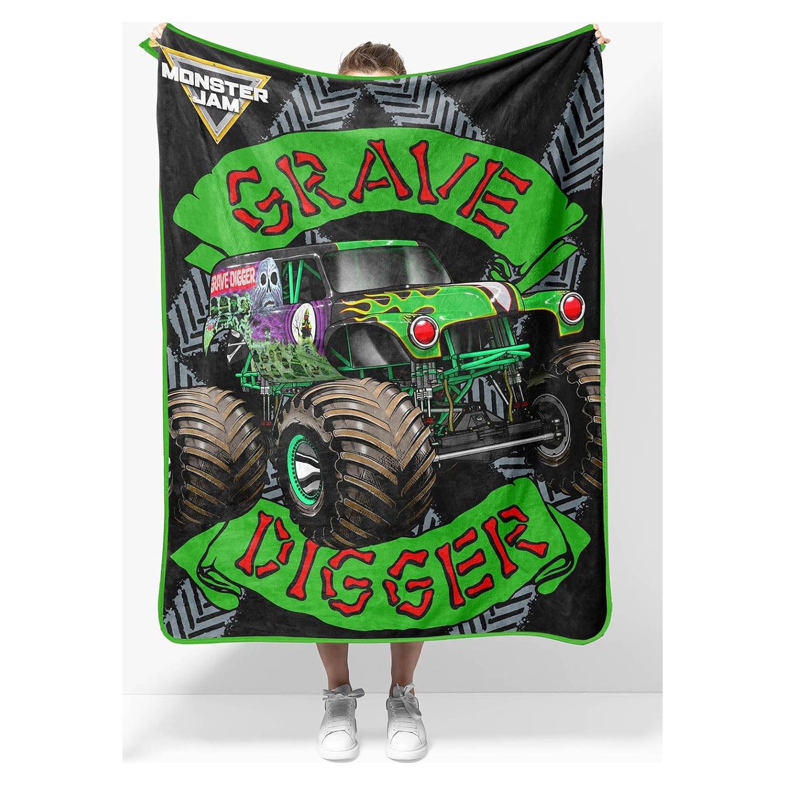 Manta de Viaje de Peluche Sunny Side Up 101.6x127 cm Monster Jam