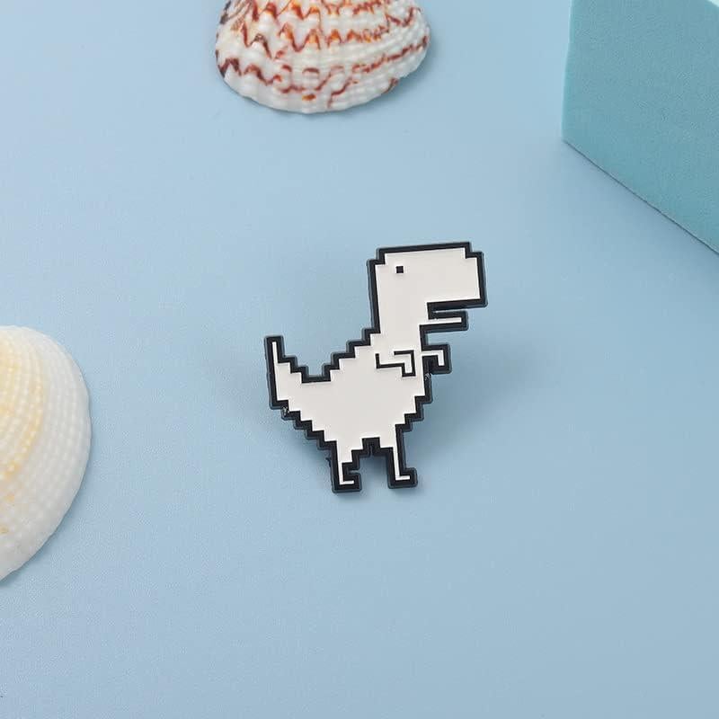 Pin de Esmalte Dinosaurio Pixel PUYA - Joyería Divertida 5cm