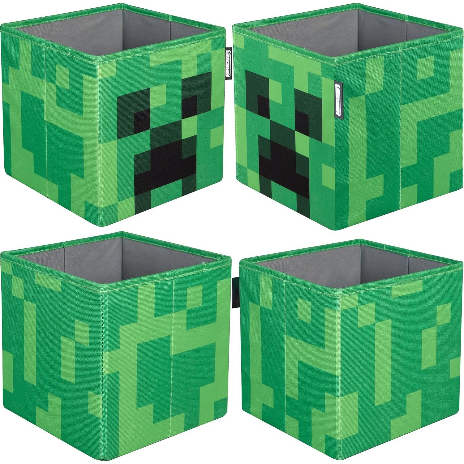 Cajas de Almacenamiento de Tela Phoenix - Minecraft 2pc - Creeper y Mesa de Trabajo 27x27x27cm