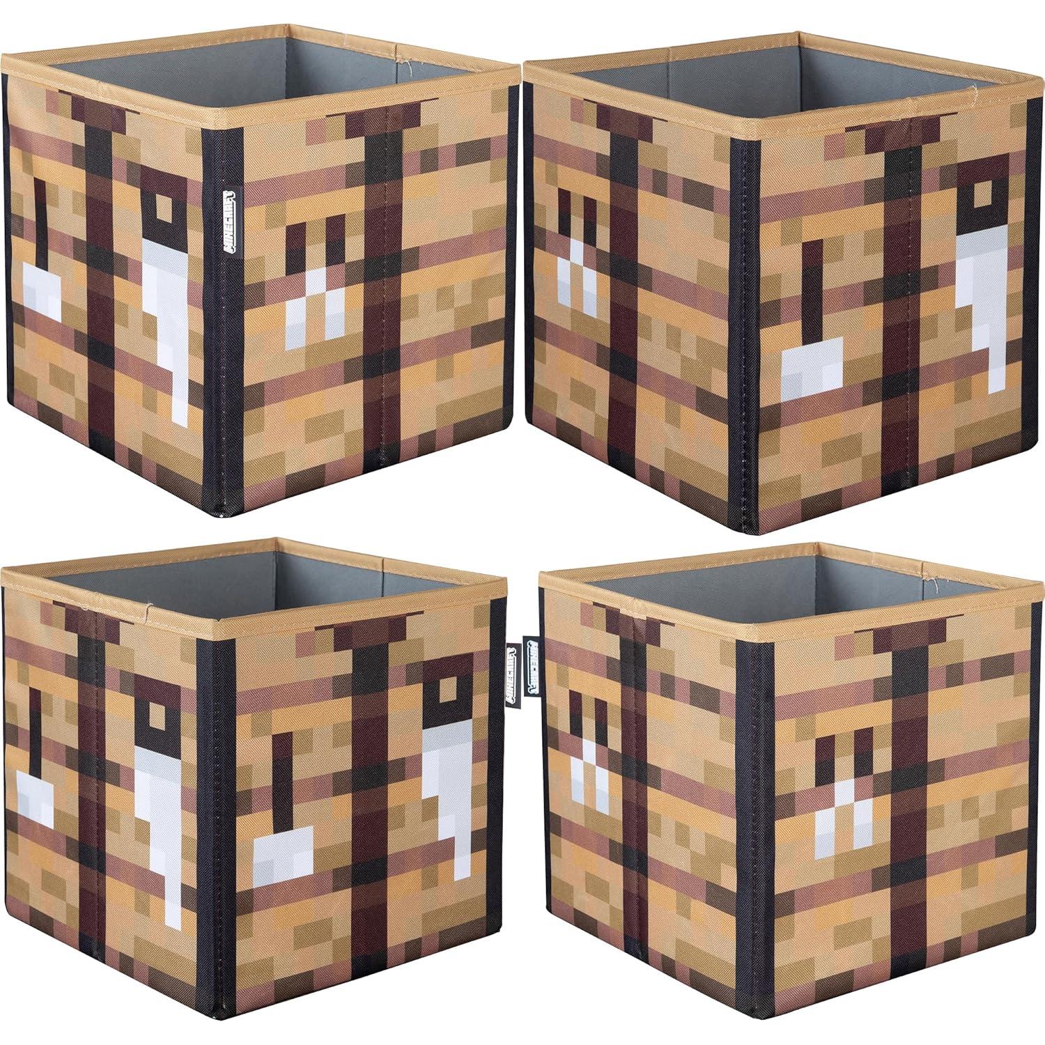 Cajas de Almacenamiento de Tela Phoenix - Minecraft 2pc - Creeper y Mesa de Trabajo 27x27x27cm