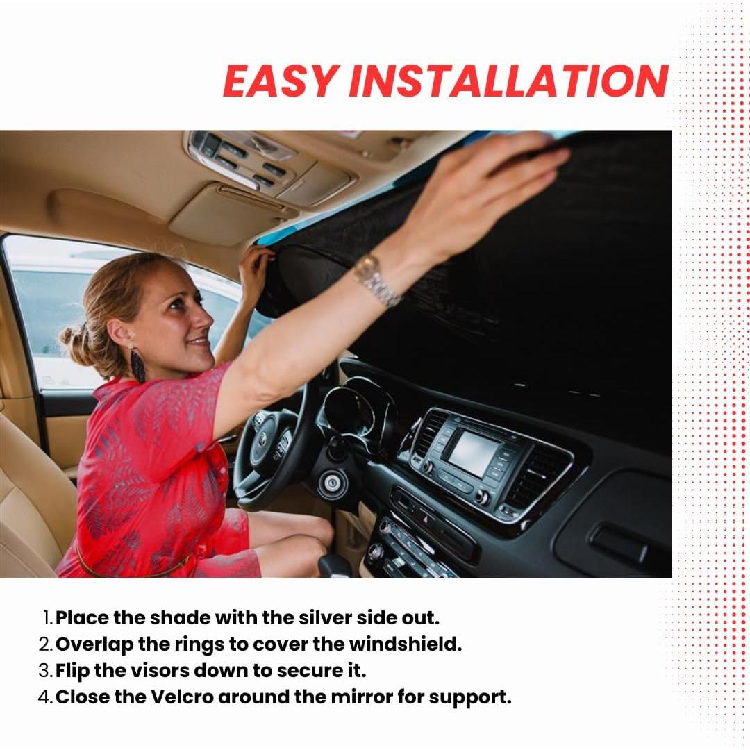 kinder Fluff Patented Windshield Sun Shade for Jeeps | Certified Car Window Shade Blocks 99.9% UVR | Auto Accessories Cover for Wrangler, Gladiator, Rubicon | Thick Screen Sunshield - XXXS (56x18in)