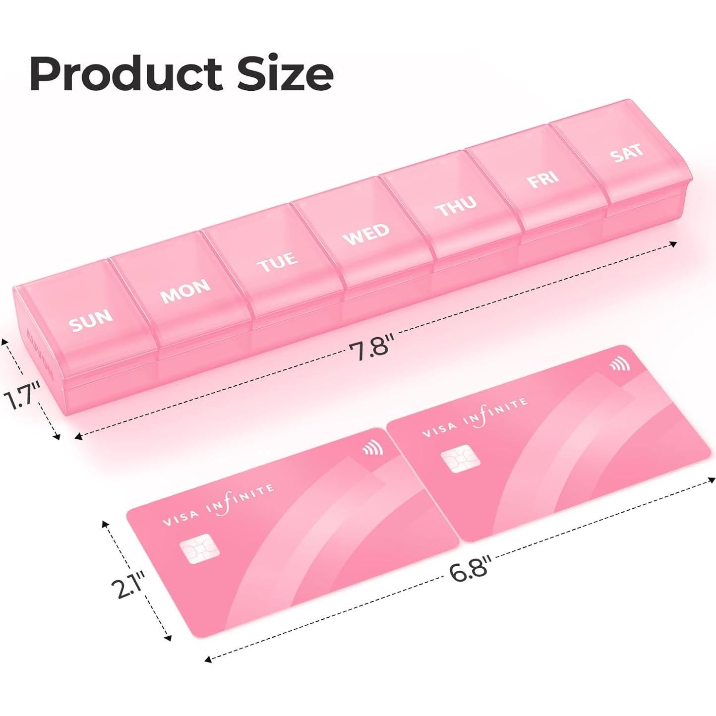 Organizador Semanal de Pastillas AUVON Rosa 7 Días BPA