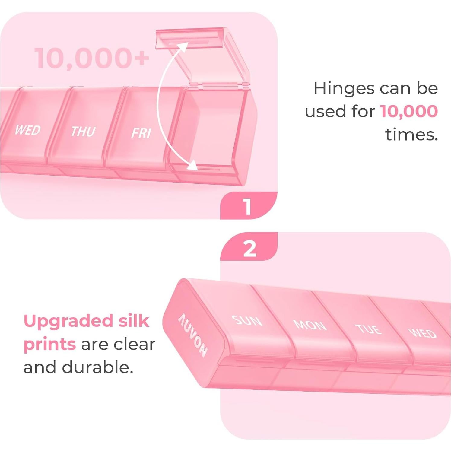 Organizador Semanal de Pastillas AUVON Rosa 7 Días BPA