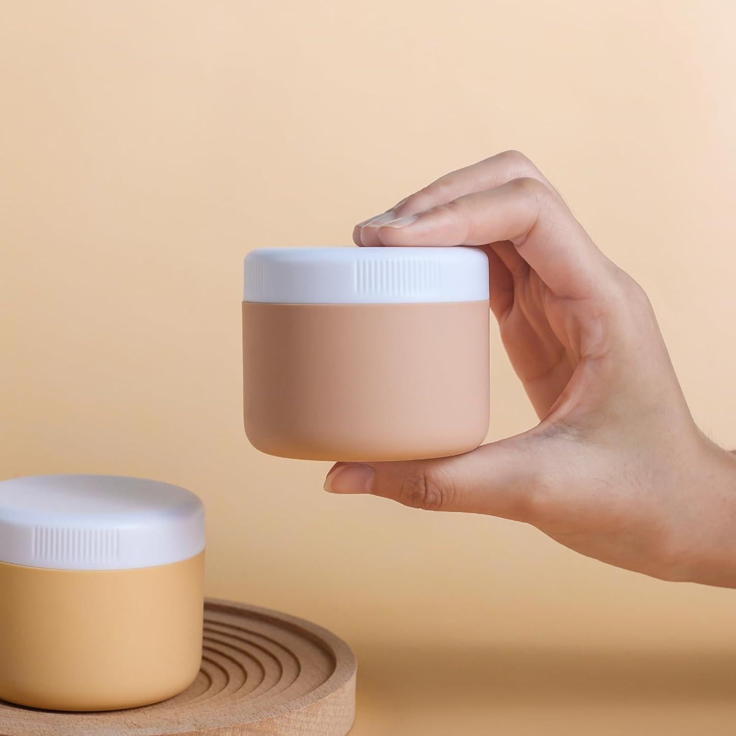 Contenedores de Viaje KUANGRE 4 Tarros Silicona 40ml A Prueba de Fugas