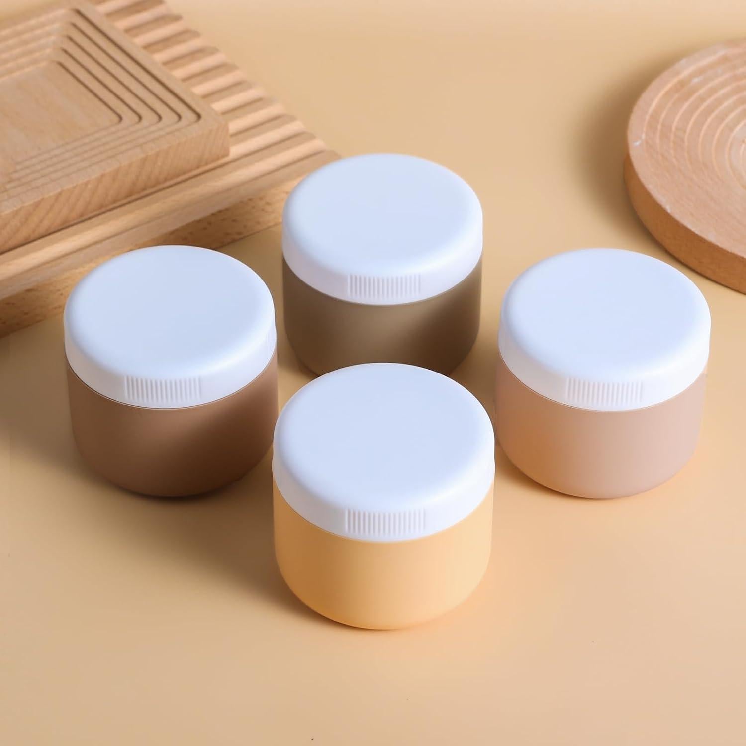 Contenedores de Viaje KUANGRE 4 Tarros Silicona 40ml A Prueba de Fugas