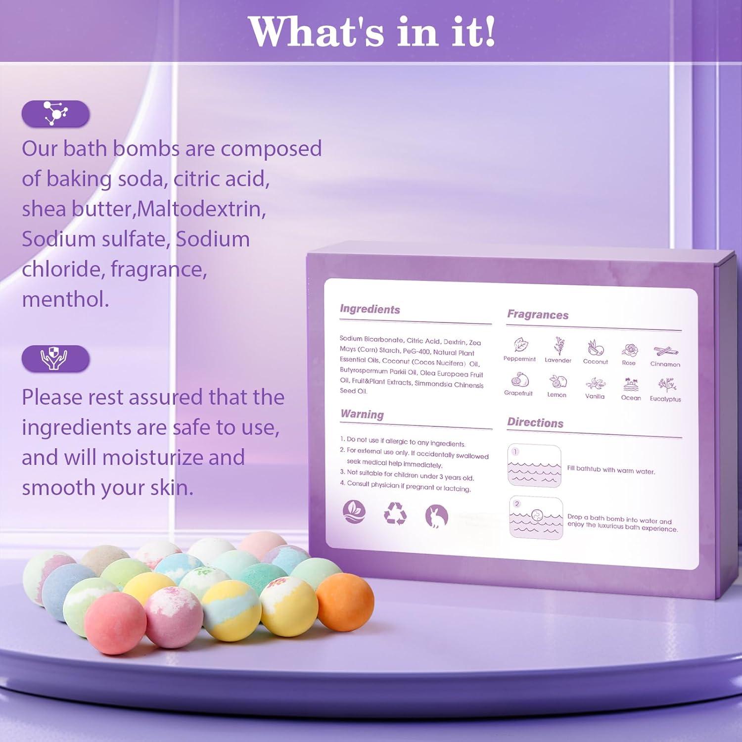 Conjunto de 20 Bombas de Baño CalmNFiz con Fragancias Naturales