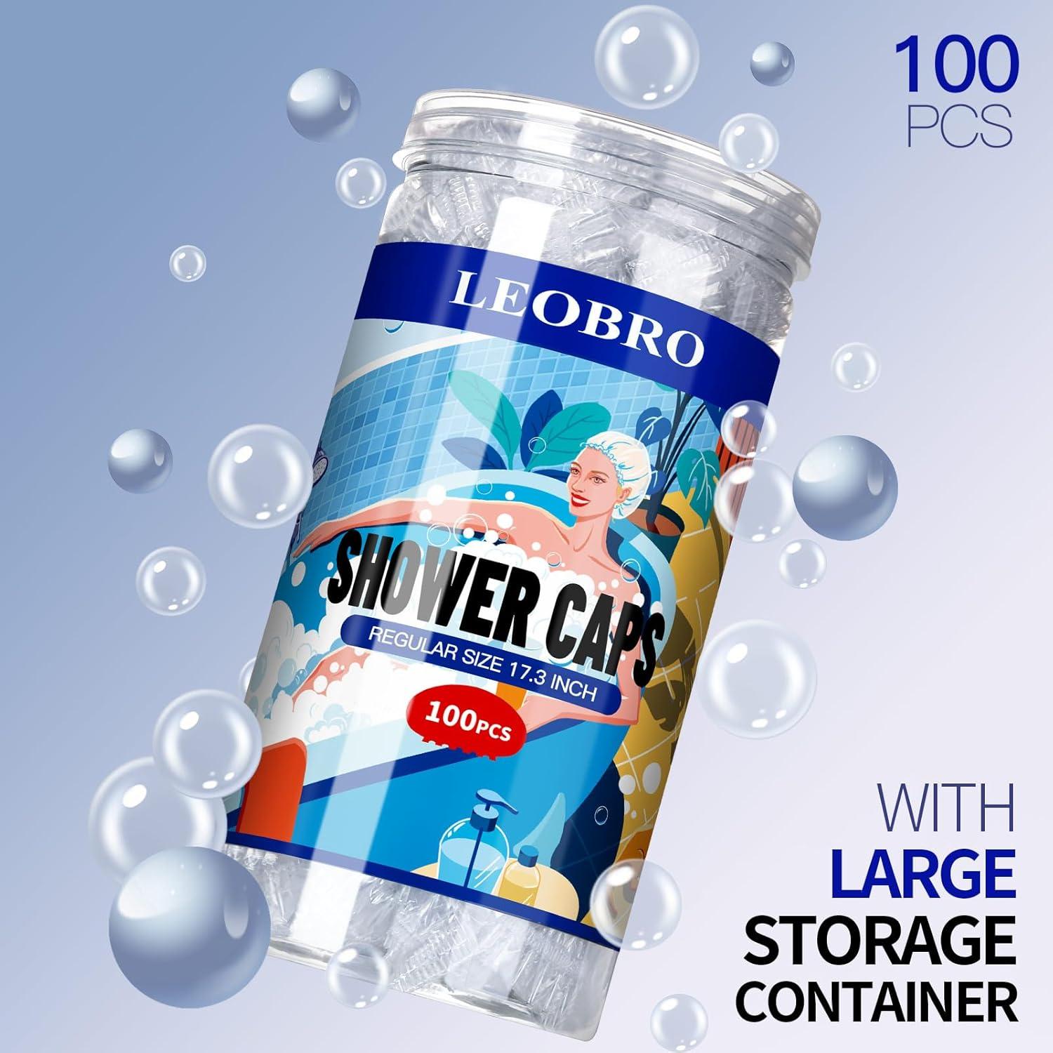 Gorras de Ducha Desechables LEOBRO 100PCS 43.9cm Transparentes