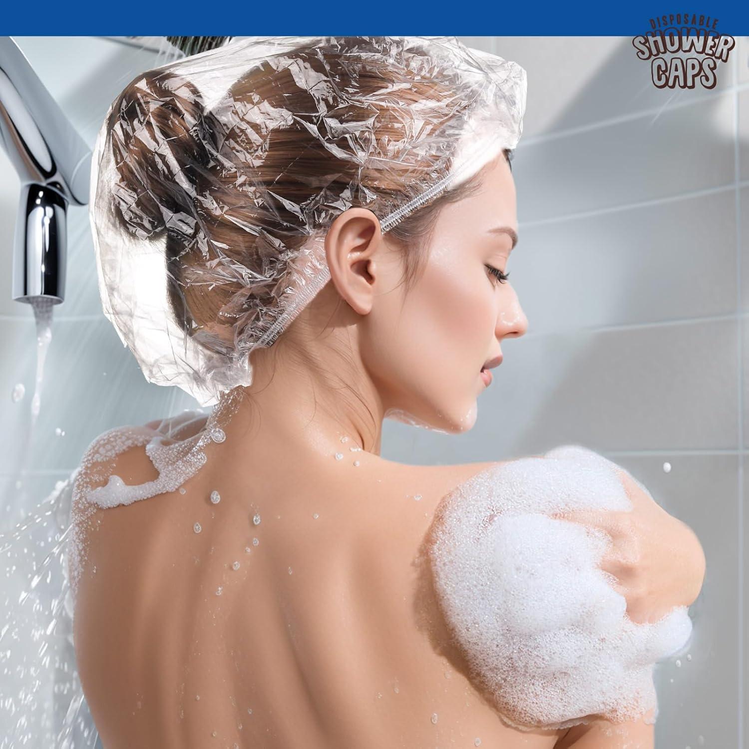 Gorras de Ducha Desechables LEOBRO 100PCS 43.9cm Transparentes