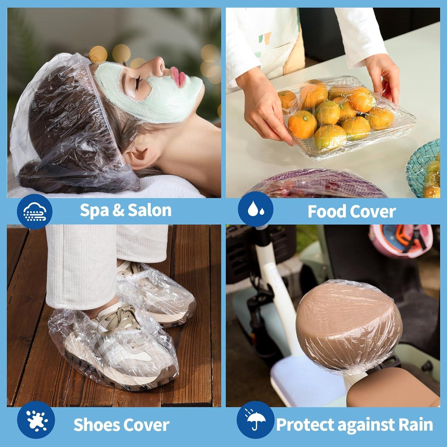 Gorras de Ducha Desechables LEOBRO 100PCS 43.9cm Transparentes