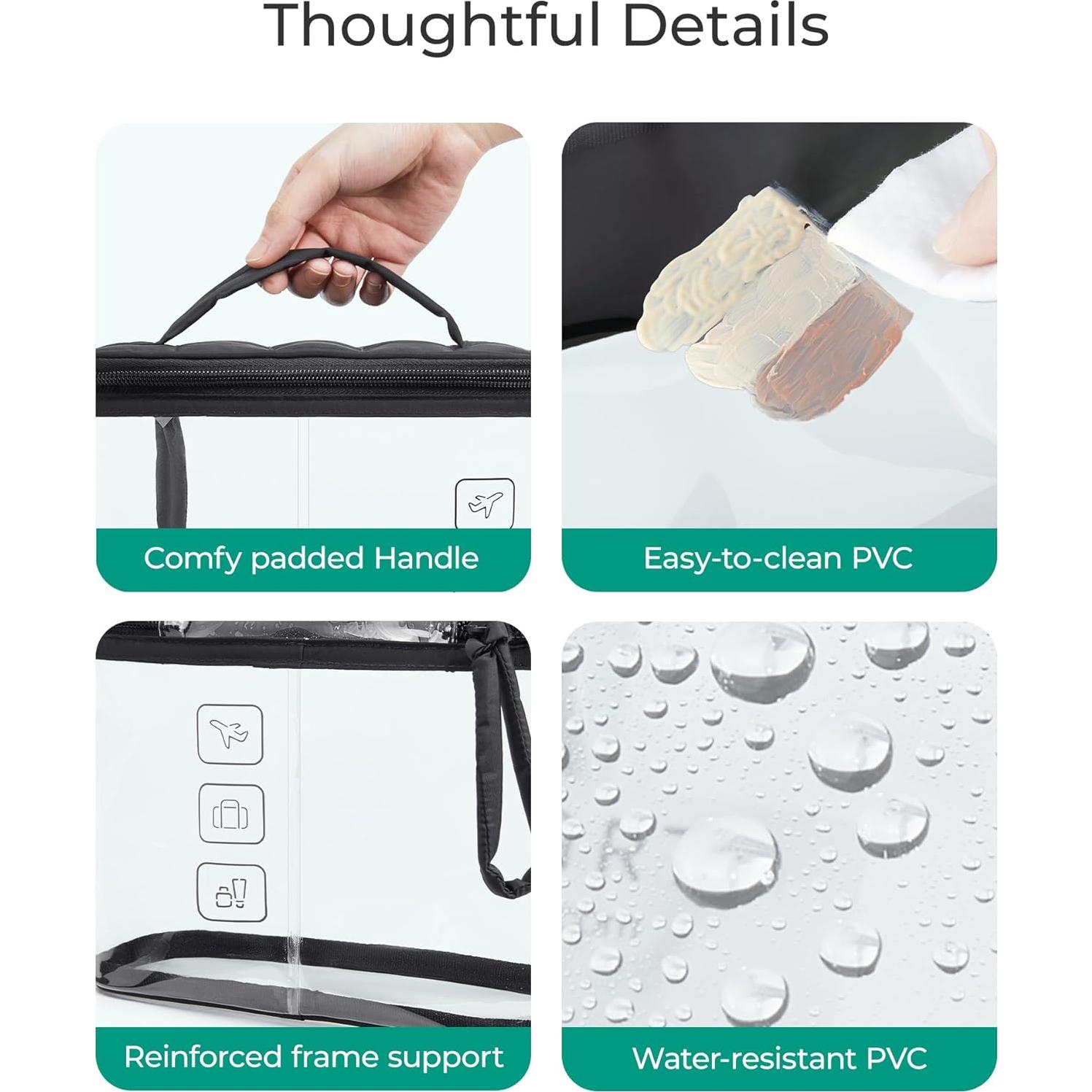 Bolsa de Aseo Transparente Bagsmart Aprobada por TSA 20.3x7.6x16cm