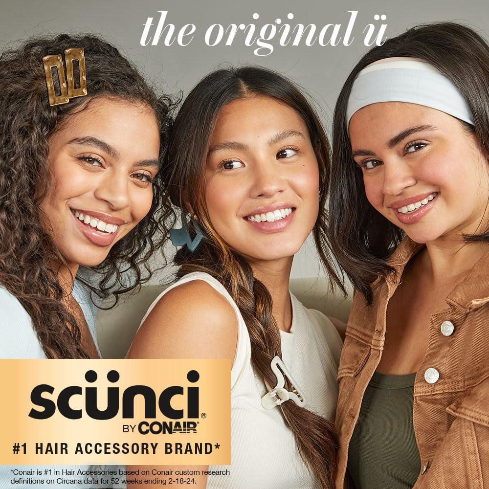 Scunci by Conair claw clips for thick hair - hair accessories for women- claw clip - for all hair types - trendy hair accessories -Black- 1 Count