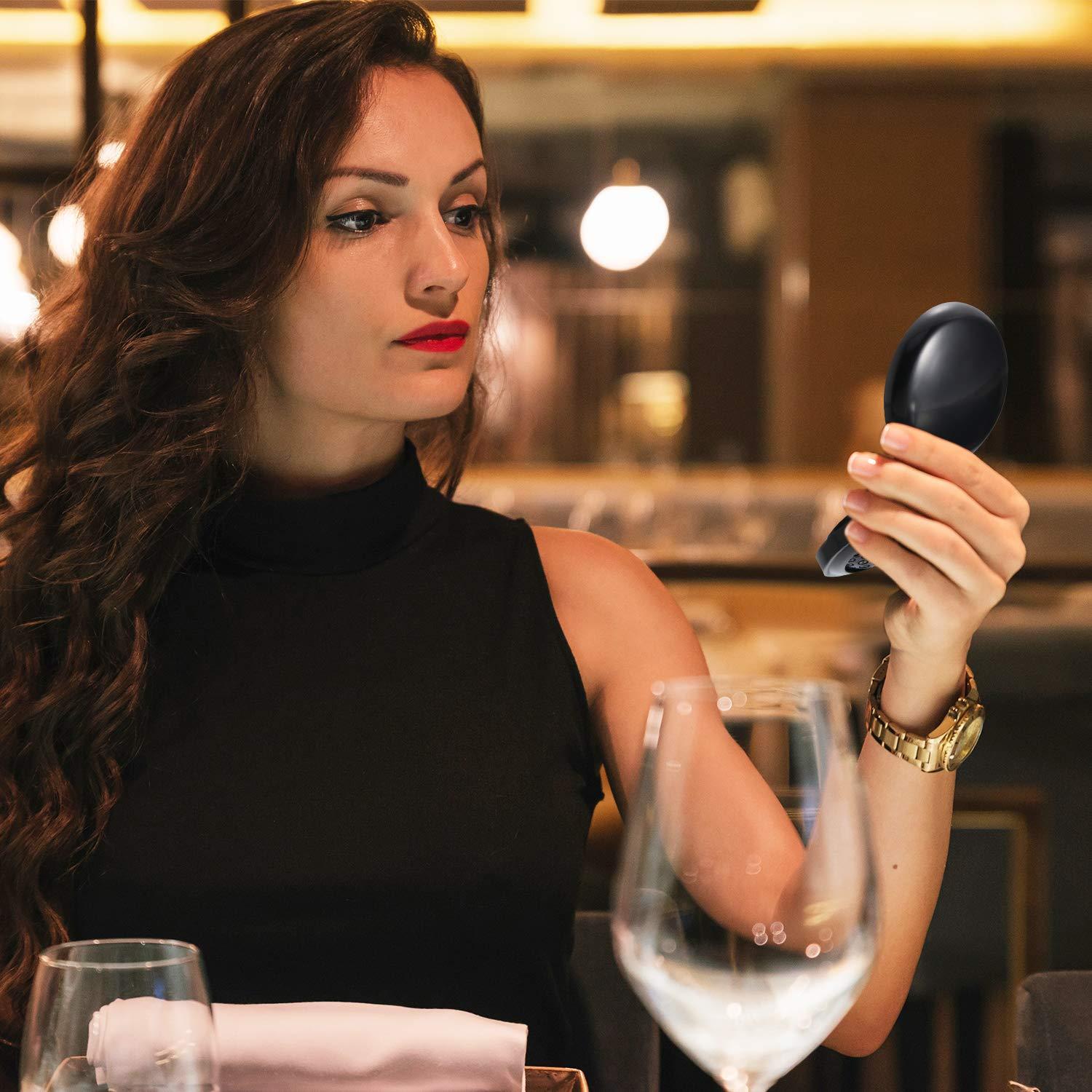 Set de 2 Cepillos de Cabello Plegables Boao con Espejo Negro